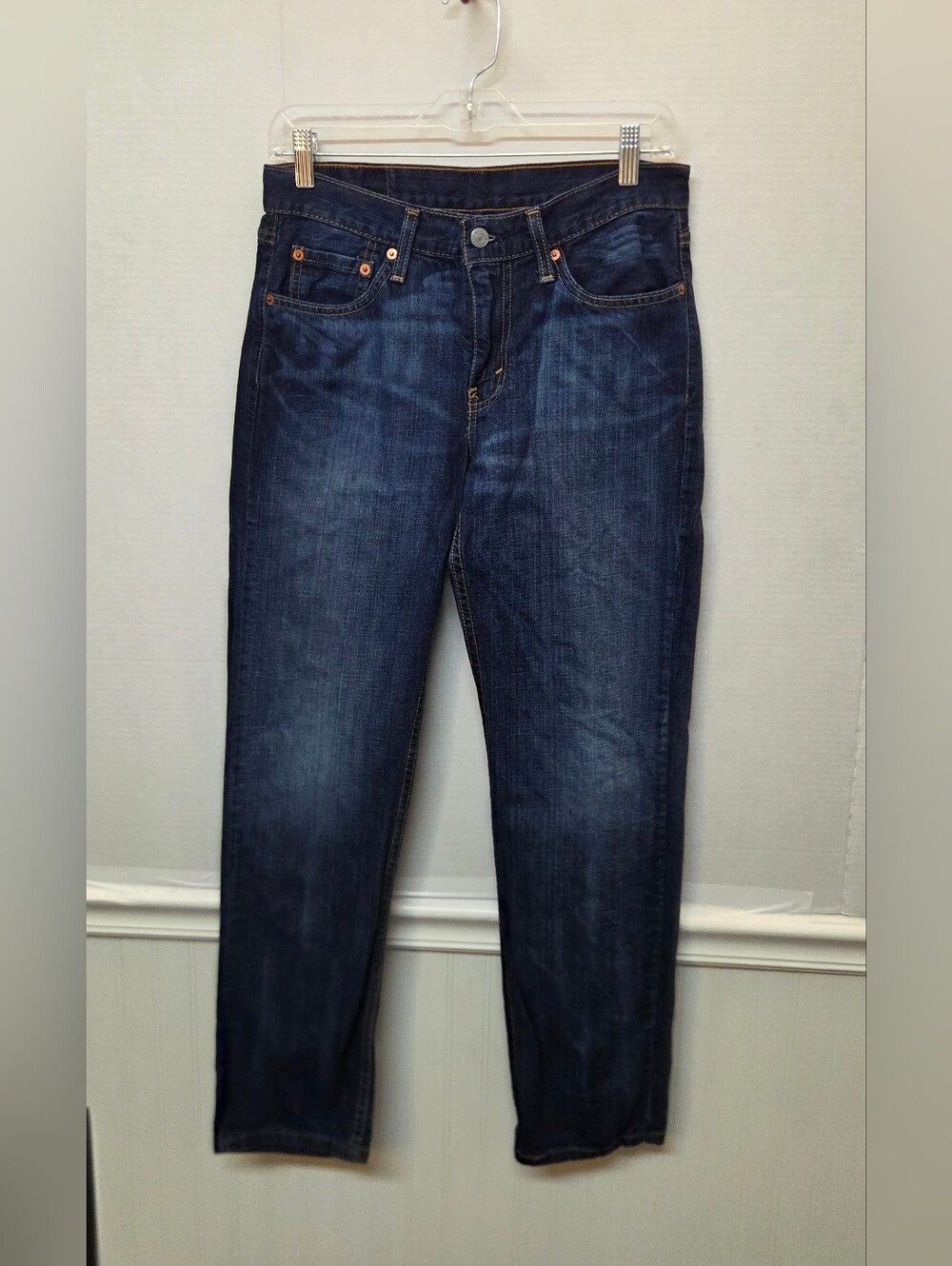 Levi's 514 Straight Fit Jeans Men's 29x30 Dark Blue Indigo Wash Denim VGUC 0247